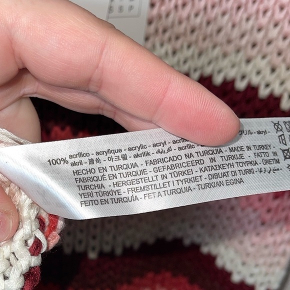 NWT ZARA Cream Pink Striped Crochet Bodycon Midi Dress Small Blogger Favorite - Picture 12 of 12